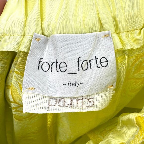FORTE FORTE Singing Bloom Yellow Floral Pull On Ankle Trouser Pants Sz 4 S Small - Picture 8 of 9